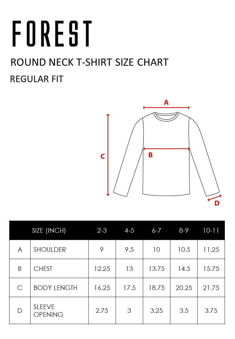 Forest Kids Girl 100% Cotton Long Sleeve T-Shirt Girls Graphic Round Neck T-Shirt | Baju Budak Perempuan - FK820060