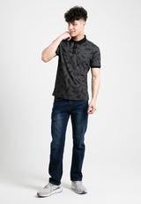 Forest Slim Fit Full Print Polo T Shirt Men Collar Tee | Baju T Shirt Lelaki - 23885