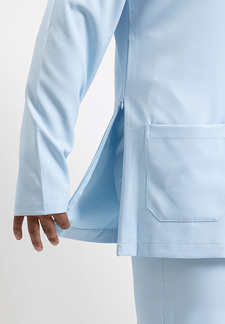 Forest x Hatta Dolmat Baju Melayu Cekak Musang Regular Fit - BM23766 -32LtBlue