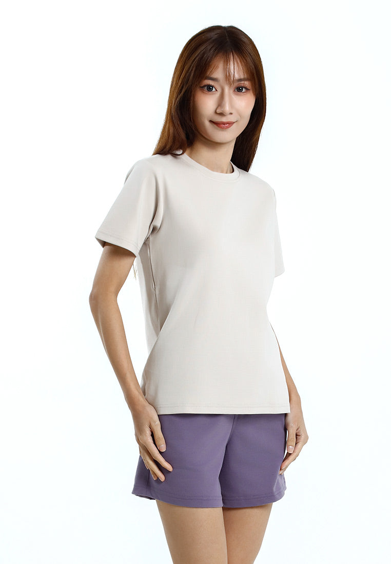 Forest Baju T Shirt Perempuan | Forest Cotton Interlock Short Sleeve Round Neck Plain T Shirt - 822422