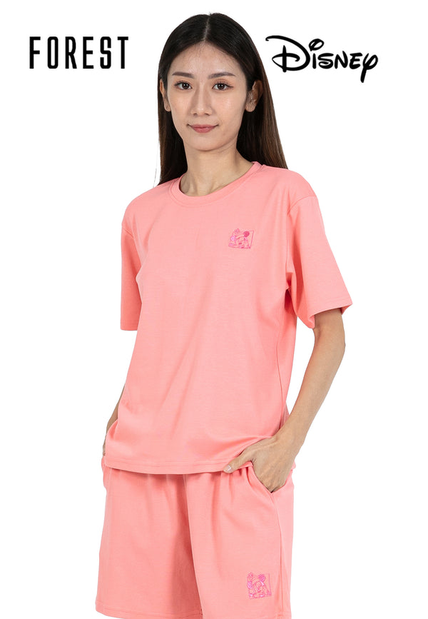 (1 Pc) Forest X Disney Ladies 100% Cotton Interlock Lounge Tee Pyjamas-WPL0078R / WPL0083R / WPL0116R / WPL0121R