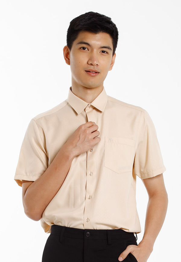 Alain Delon Baju Kolar Lelaki | Alain Delon Cotton Spandex Modern Fit Short Sleeve Collar - 14525014