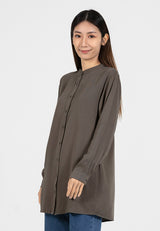 Forest Ladies Rayon Shirt Women Long Sleeve Tunic | Baju Kemeja Lengan Panjang Perempuan - 822405