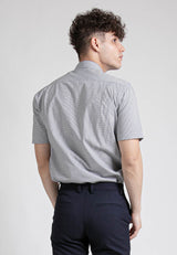 Alain Delon Short Sleeve Checks Business Shirt - 14123011 B
