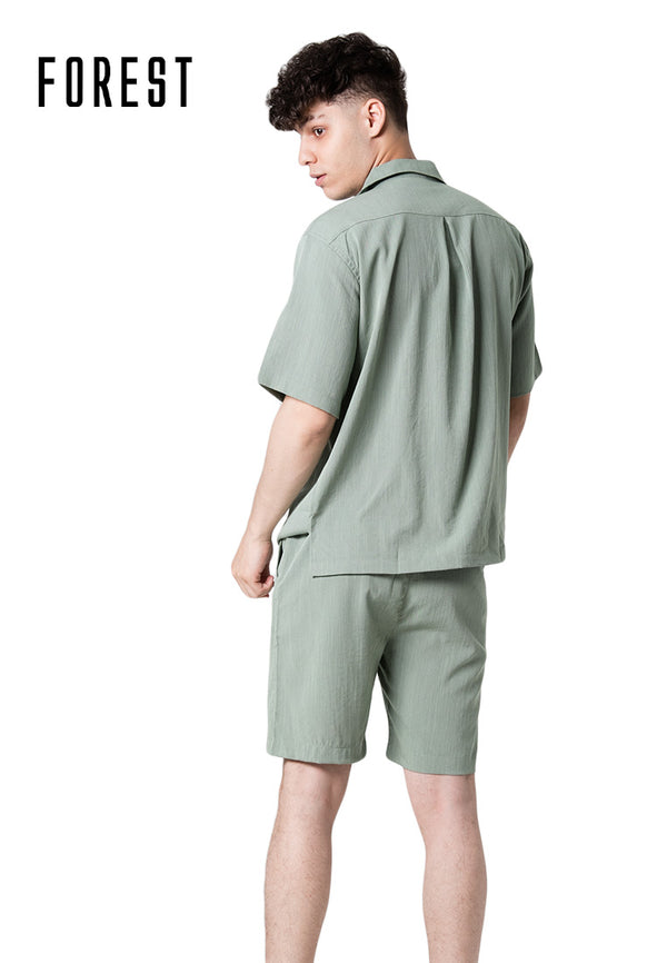 (1 Pc) Forest Mens Linen Feel Cotton Short Sleeve Short Pants Pyjamas - FPD0015ST / FPD0014S