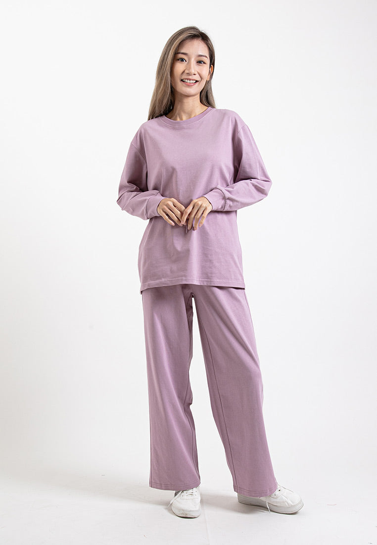 Forest Ladies Premium Cotton Loose Fit Long Sleeve Tee / Long Pants Comfy Lounge Wear - 822342 / 810485