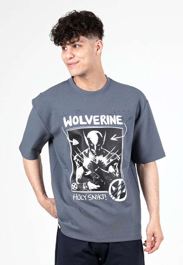 Forest x Marvel Deadpool & Wolverine Air-Cotton Oversized Heavy Weight Fabric Round Neck Tee - FA20003