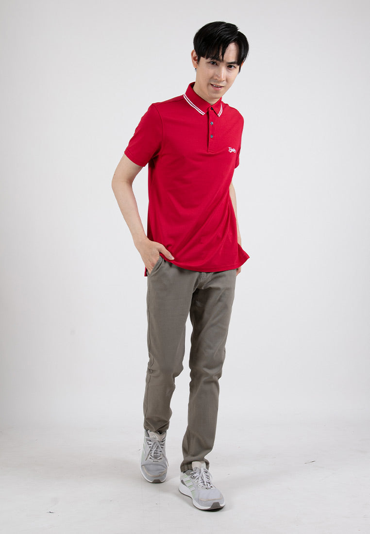 Forest Pique Cotton Plain Slim Fit Polo T Shirt Men Tipped Collar Polo Tee | Baju T Shirt Lelaki - 621351
