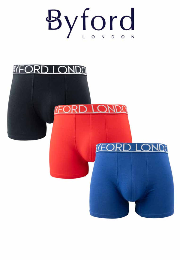 (2 Pcs) Byford Mens Cotton Spandex Shorty Brief Underwear Assorted Colours - BUD5236S