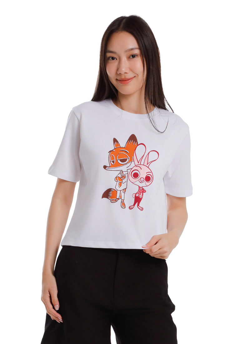 Forest T Shirt Perempuan/Budak | Forest x Disney Zootopia 2 Premium Cotton Cropped Women/Kids Tee - FW820154 /FWK820154