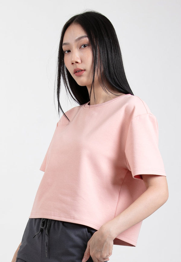 Forest Ladies Heavy Weight Cotton Boxy-Cut Round Neck Tee Ladies Casual Loose Fit Crop Top - 822403