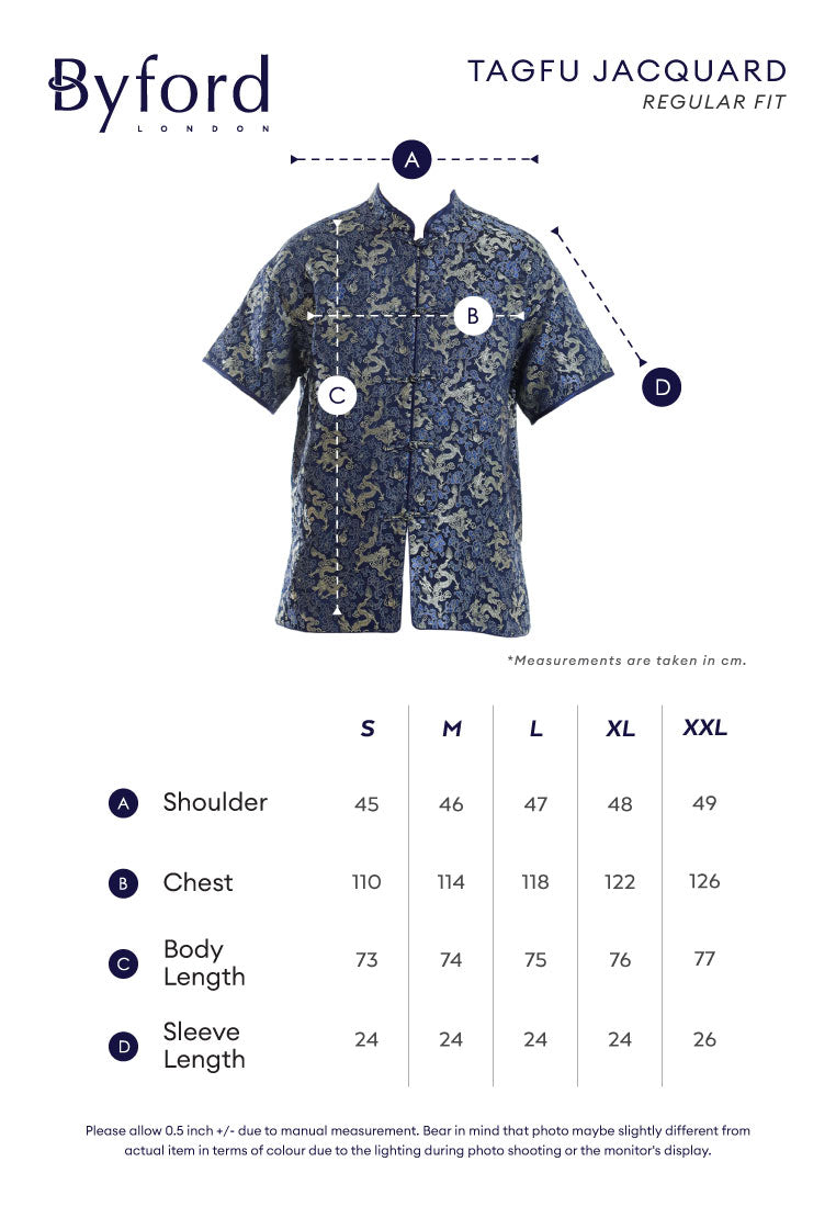 Byford CNY Tang Fu Lelaki | Byford Mens Tang Fu Jacquard Short Sleeve - 3426901Z