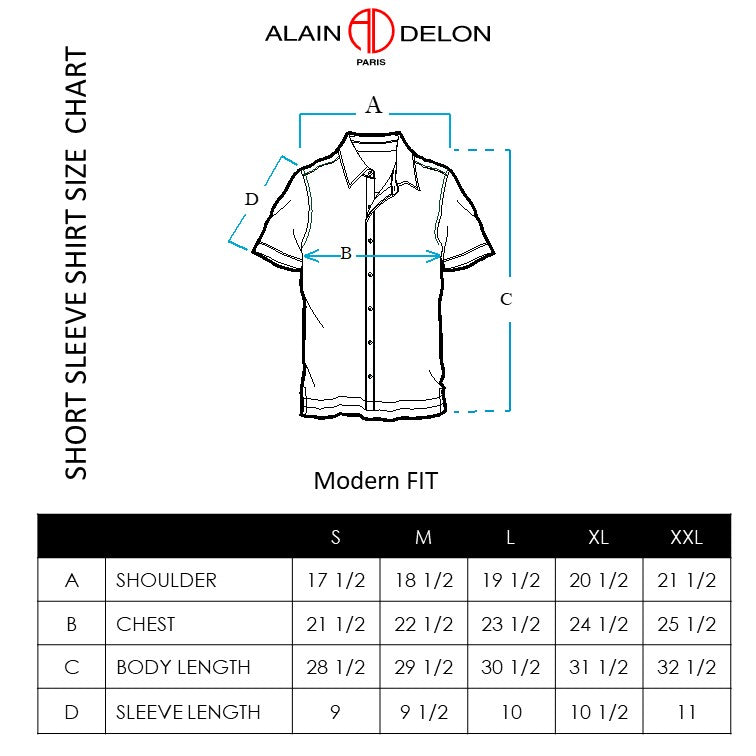 Alain Delon Short Sleeve Modern Fit Linen Look Floral Shirt - 14422063
