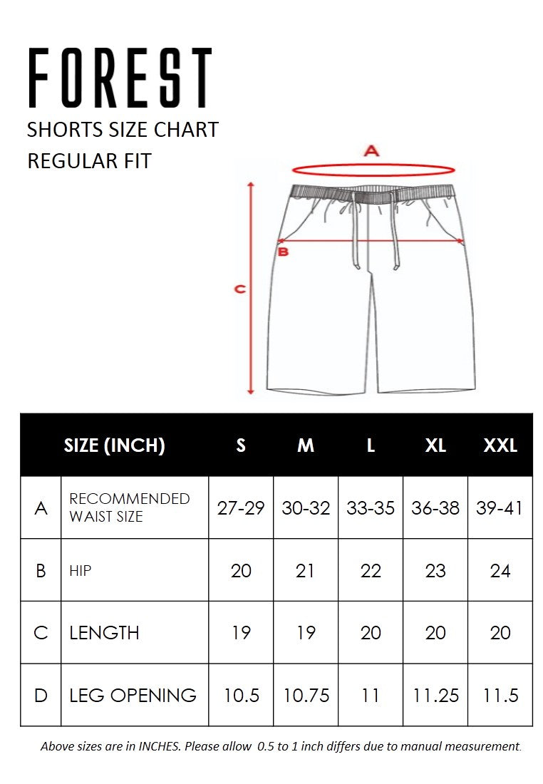 Forest Stretchable Dri Fit Casual Shorts Men Premium Quick Dry Short Pants Men | Seluar Pendek Lelaki - 65787