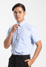 Alain Delon Short Sleeve Regular Fit Plain Business Shirt  - 14024015