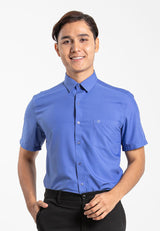 Alain Delon Short Sleeve Regular Fit Plain Business Shirt  - 14024015