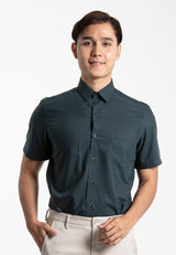 Alain Delon Short Sleeve Regular Fit Plain Business Shirt  - 14024015