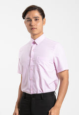 Alain Delon Short Sleeve Regular Fit Plain Business Shirt  - 14024015