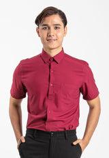 Alain Delon Short Sleeve Regular Fit Plain Business Shirt  - 14024015