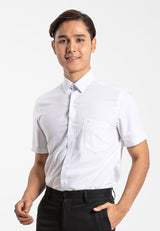 Alain Delon Short Sleeve Regular Fit Plain Business Shirt  - 14024015