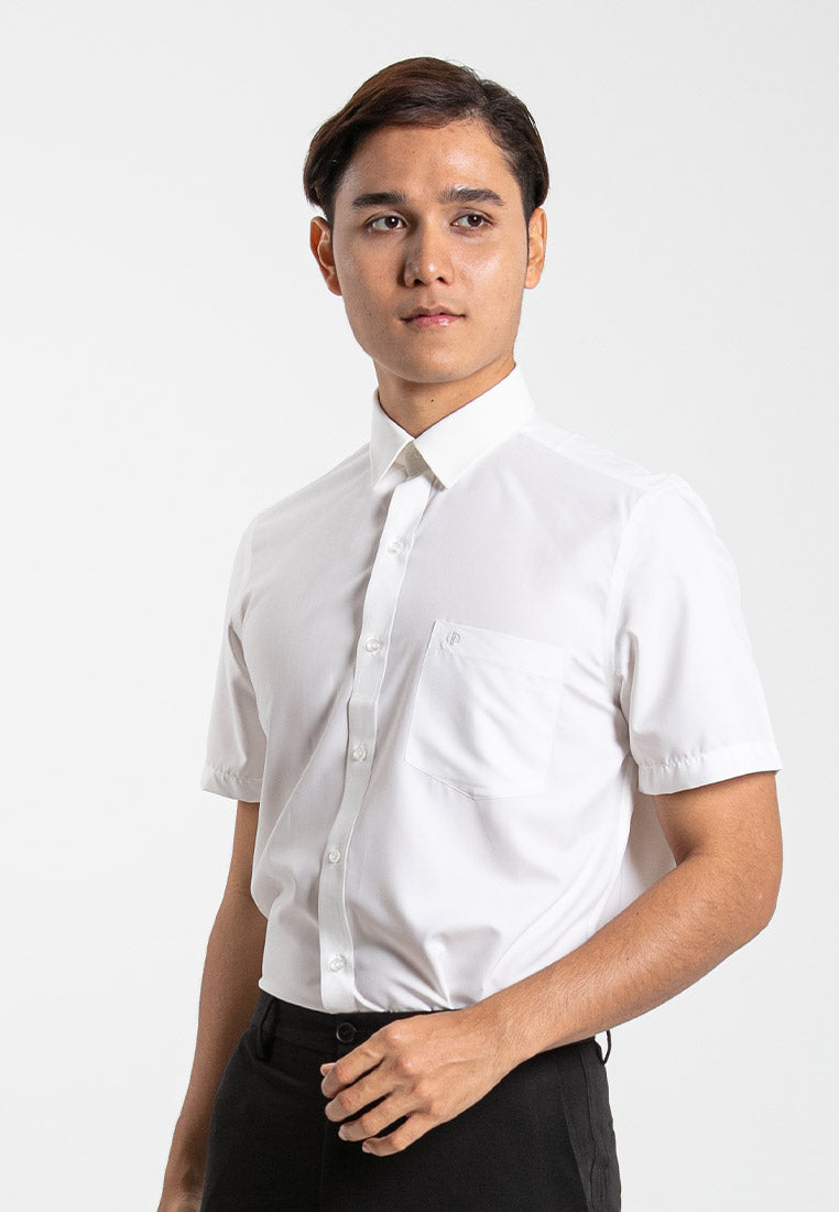 Alain Delon Short Sleeve Regular Fit Plain Business Shirt  - 14024015