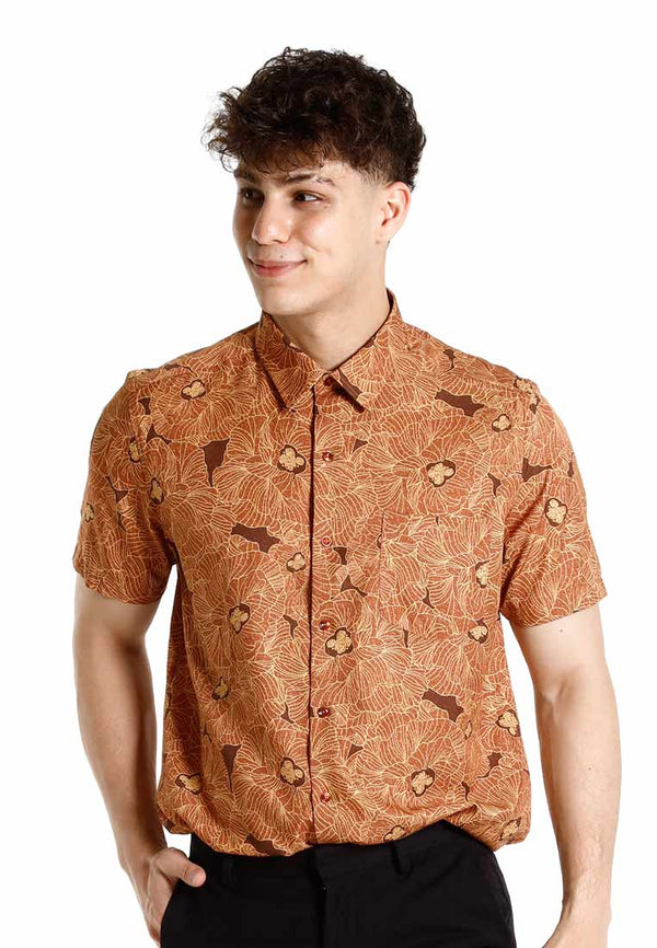 Alain Delon Microspdx with pocket modern fit floral - 14424017