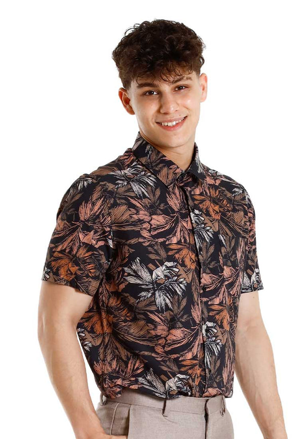 Alain Delon Microspdx with pocket modern fit floral - 14424018