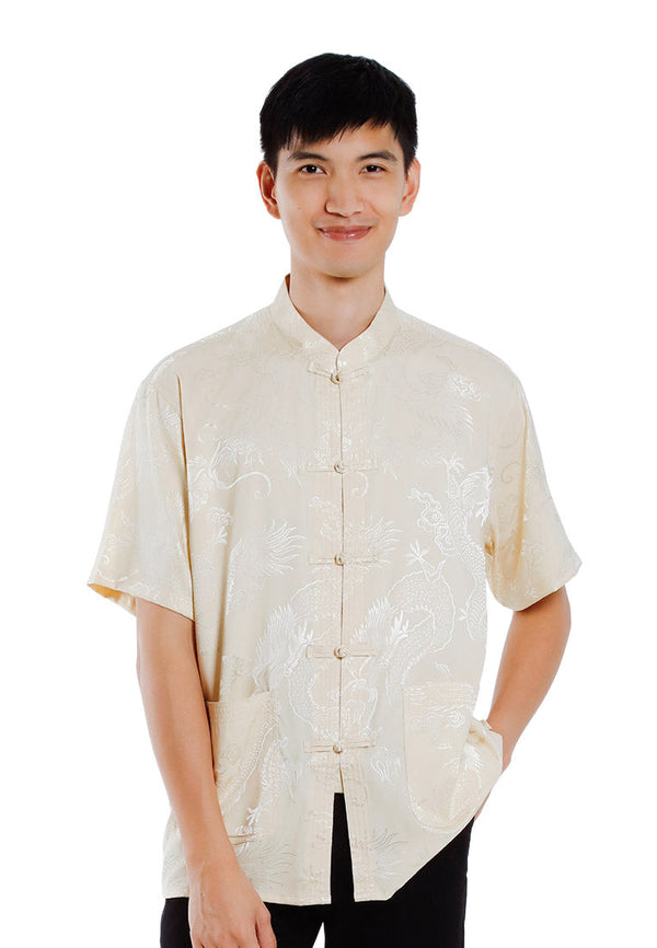 Alain Delon 2025 CNY Men Traditional PV Short Sleeve Shirt Tang Suit | Sam Fu | å”è£… -14525006