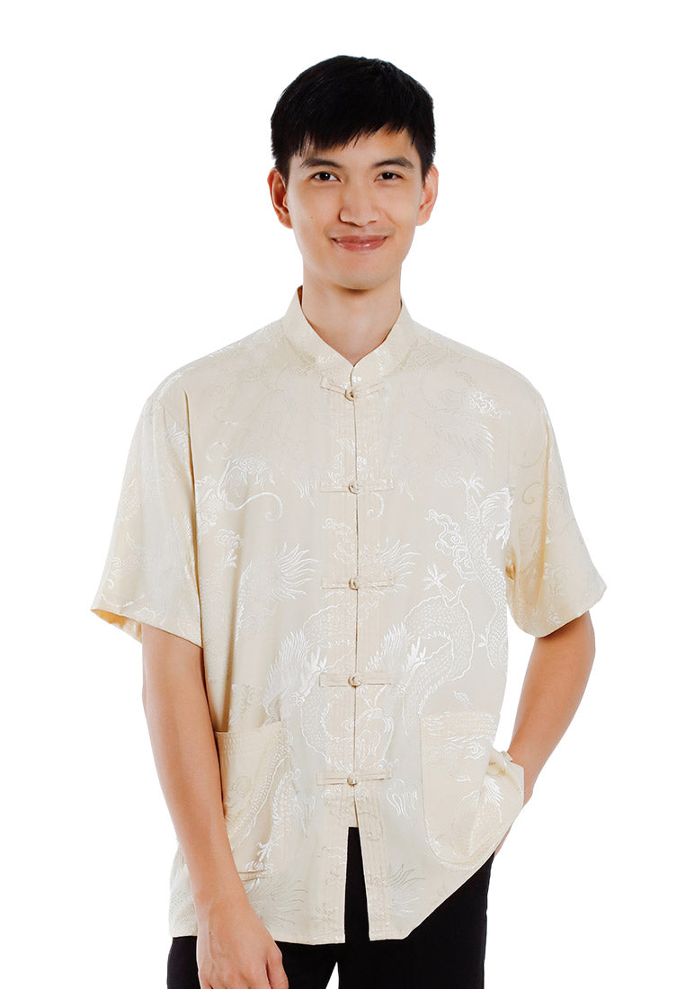 Alain Delon 2025 CNY Men Traditional PV Short Sleeve Shirt Tang Suit | Sam Fu | 唐装 -14525006