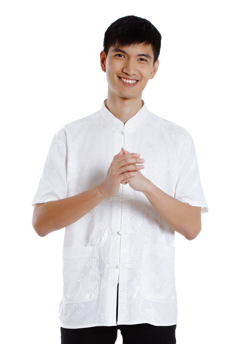 Alain Delon 2025 CNY Men Traditional PV Short Sleeve Shirt Tang Suit | Sam Fu | 唐装 -14525006