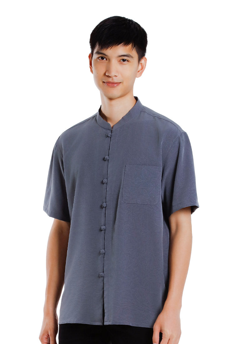 Alain Delon 2025 CNY Men Traditional PV Short Sleeve Shirt Tang Suit | Sam Fu | 唐装 -14525007