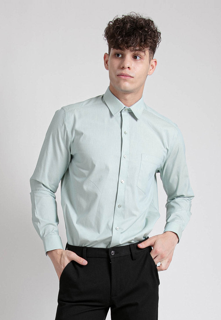 Alain Delon Long Sleeve Stripes Business Shirt - 15123013A