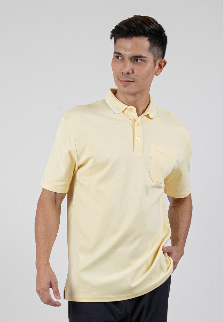 Forest Premium Weight Cotton 220gsm Interlock Knitted Pocket Polo Tee | Baju T Shirt Lelaki - 23765