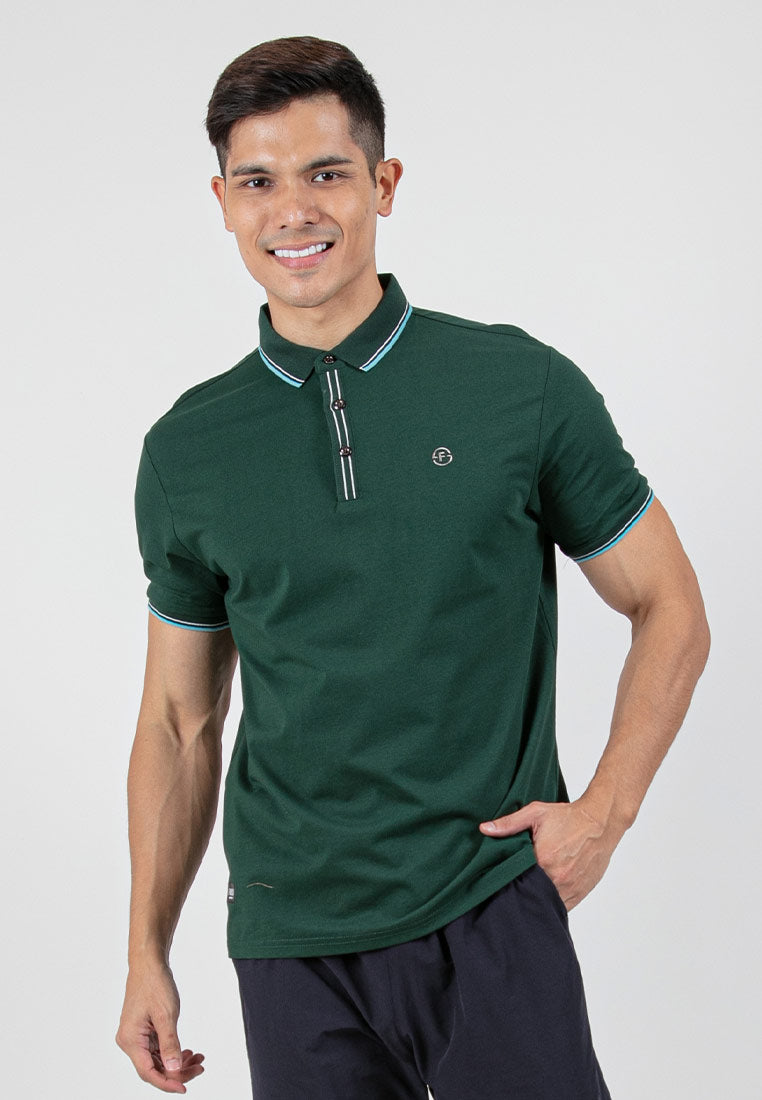 Forest Soft-Touch Silky Cotton Slim Fit Mercerized Look Knitted Polo Tee | Baju T Shirt Lelaki - 23789