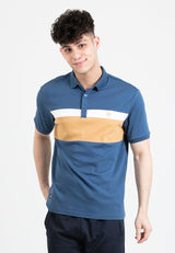 Forest Premium Weight Cotton 220gsm Interlock Knitted Polo T Shirt Colour Block Cut & Sew | T Shirt Lelaki - 23812