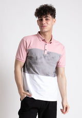 Forest  Stretchable Soft Cotton Colour Block Short Sleeve Cut & Sew Men Polo T Shirt | T Shirt Lelaki - 23816