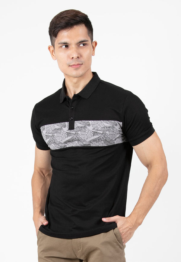 Forest Slim Fit Pattern Polo T Shirt Men Collar Tee | Baju T Shirt Lelaki - 23886