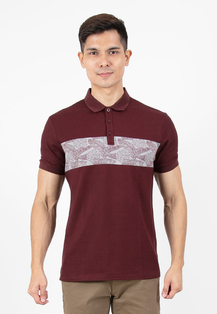 Forest Slim Fit Pattern Polo T Shirt Men Collar Tee | Baju T Shirt Lelaki - 23886