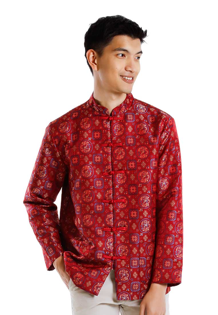 Forest Jacquard Tang Suit Men Long Sleeve Tang Suit | CNY 2025 - 24032