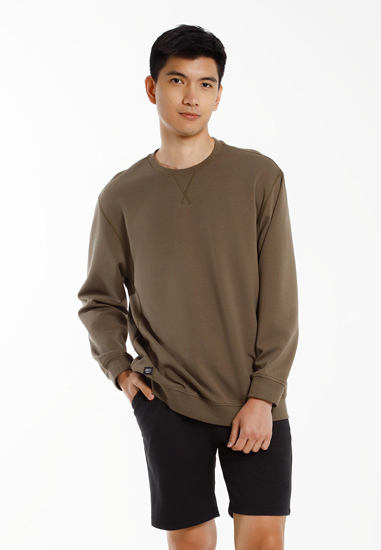 Forest Baju Lelaki | Forest Oversized Premium Weight 260gsm Air-Cotton Long Sleeve Pullover Men - 24042