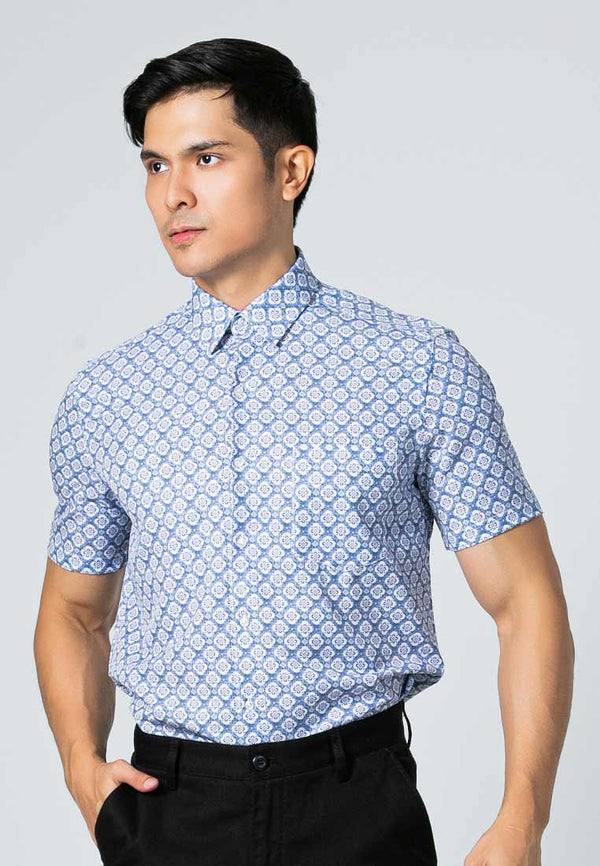 Byford Stretchable Printed Short Sleeve Shirt - 3424004F