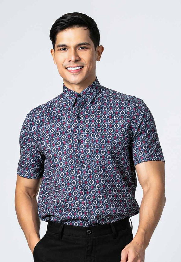 Byford Stretchable Printed Short Sleeve Shirt - 3424005F