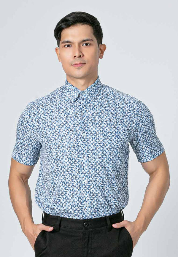 Byford Stretchable Printed Short Sleeve Shirt - 3424006F