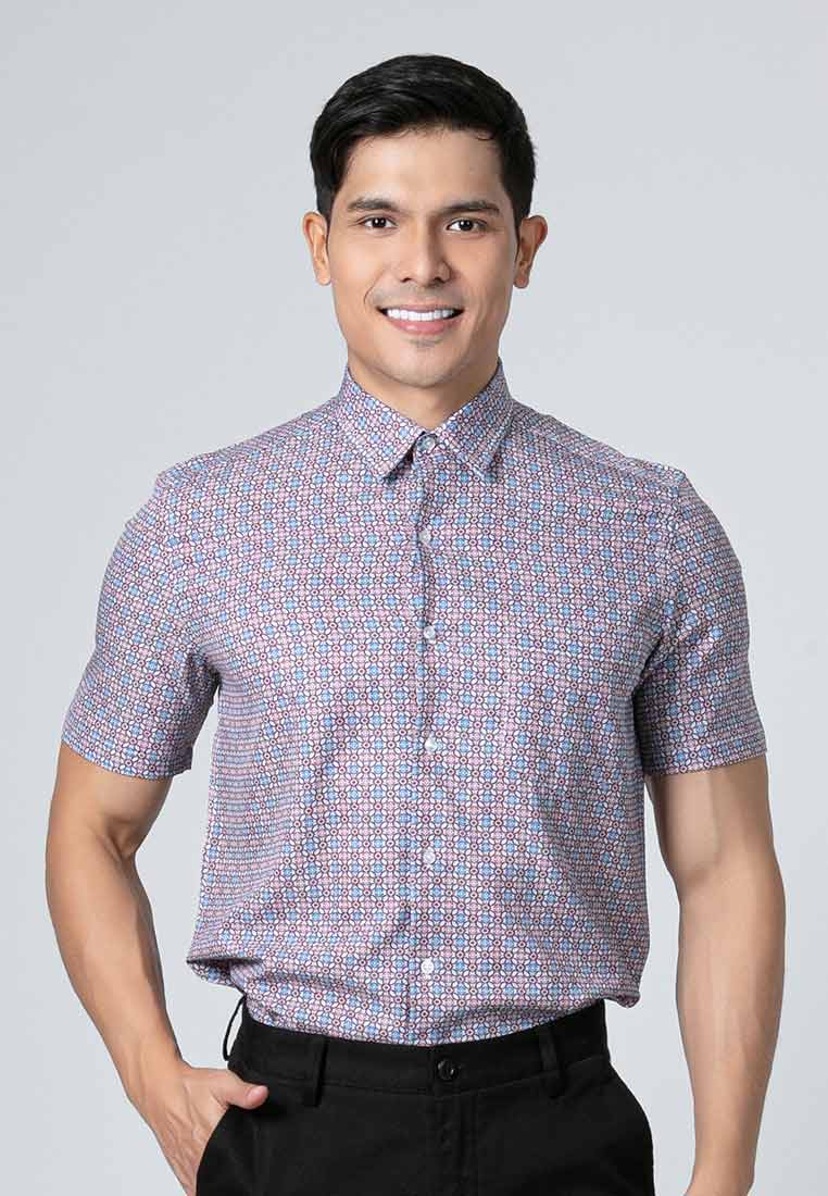 Byford Stretchable Printed Short Sleeve Shirt - 3424007F