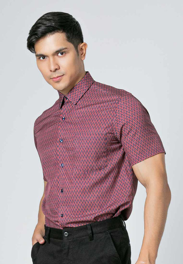 Byford Stretchable Printed Short Sleeve Shirt - 3424008F