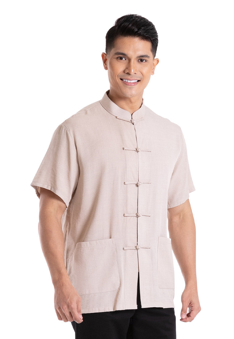 Byford 2025 CNY Men Traditional Cotton Linen Short Sleeve Shirt Tang Suit | Sam Fu | 唐装  - 3425001F