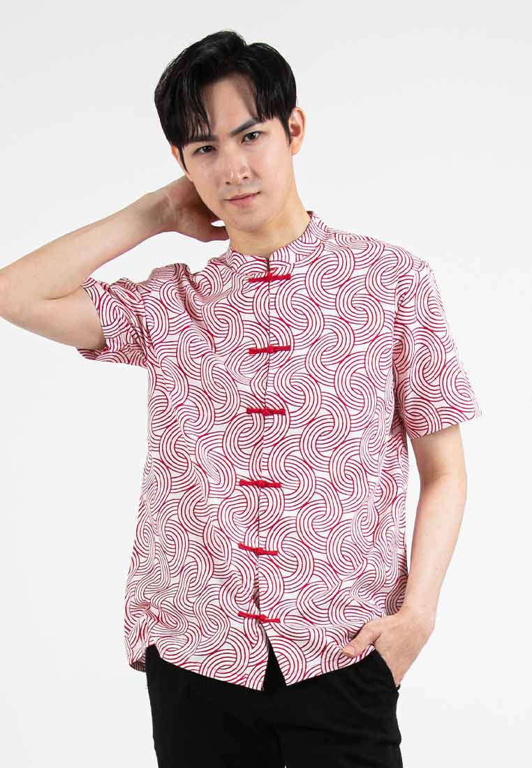 Forest Mandarin Collar Printed Men/ Ladies/ Kids Top Dress | CNY 2024 Family Wear- 621368 / 822375 / FK20229 / FK885064