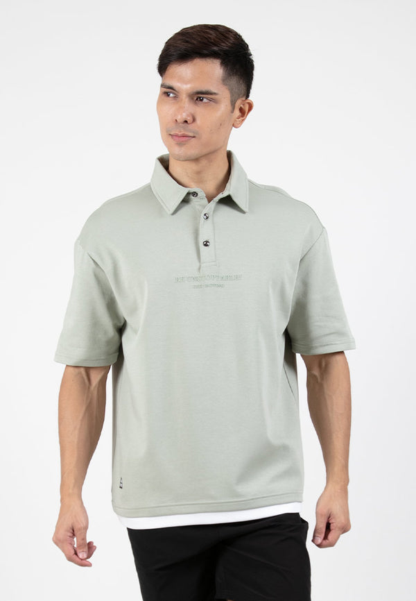 Forest Premium Weight Air-Cotton Oversized Polo Tee Men Casual | Baju T Shirt Lelaki - 621370