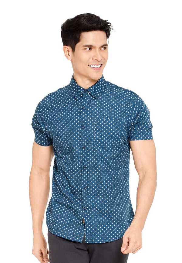 Forest Woven Full Printed Short Sleeve Men Shirt | Baju Kemeja Lelaki - 621412