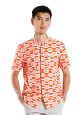 Forest Mandarin Collar Printed Men Cheongsam Top CNY 2025 Family Wear - 621424